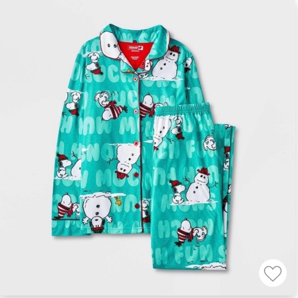 NWT Peanuts 'Snow Much Fun' Coat Pajama Set